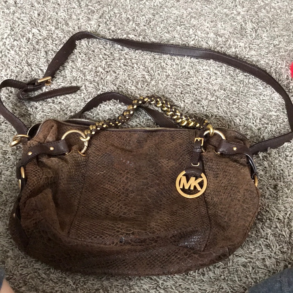 Michael Kors brown and gold purse